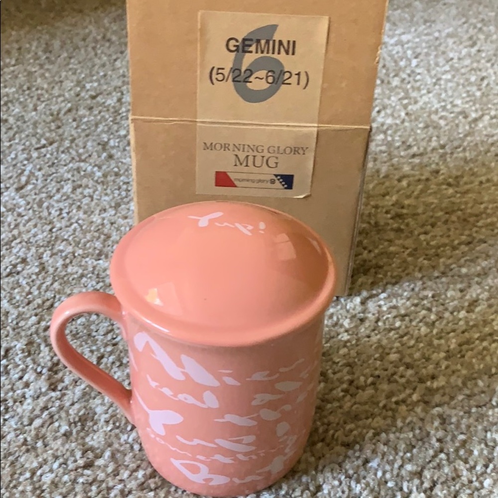 New Morning Glory Ceramics Mug GEMINI with lid